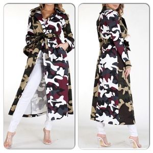 Camouflage Trench Coat